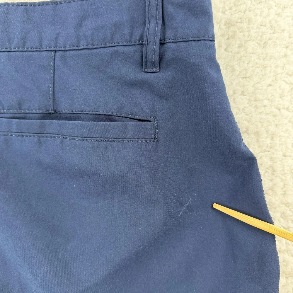 Hurley Shorts Mens 38 Blue Microfiber‎ Chino Flat Front 9 Inseam Casual Summer